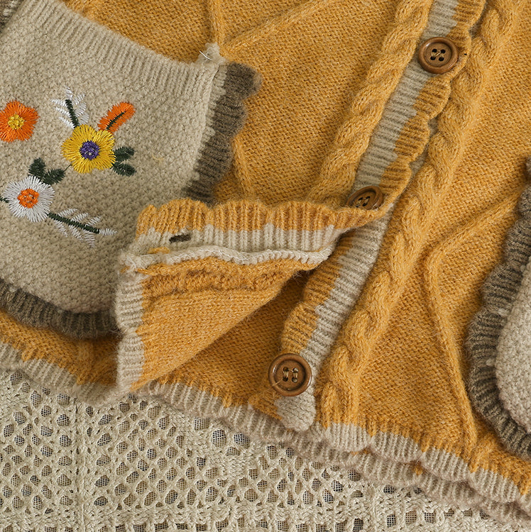 Embroidered Flower Pocket Vest (3 Colors)