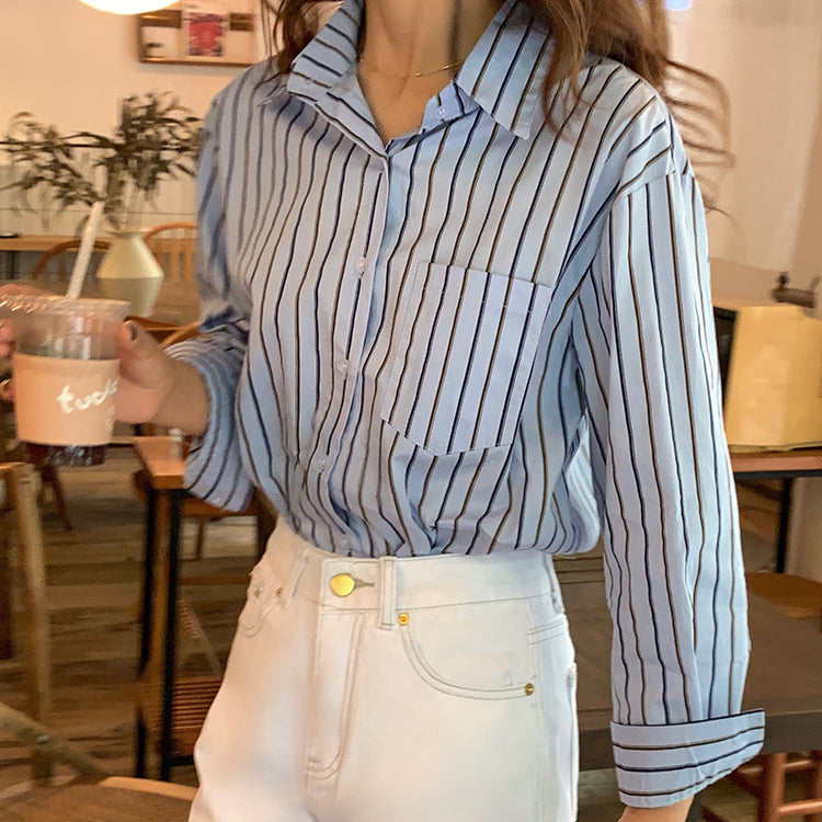 Everyday Stripe Button Up Shirt (2 Colors)
