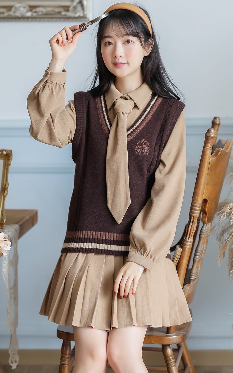 Prep School Vest & Dress Set (3 Colors)