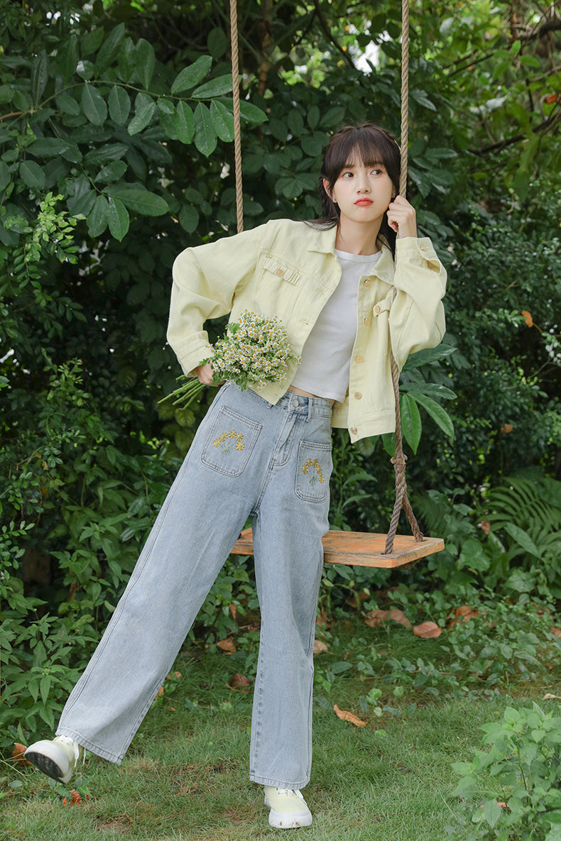 Sunny Days Denim Jacket (Yellow)
