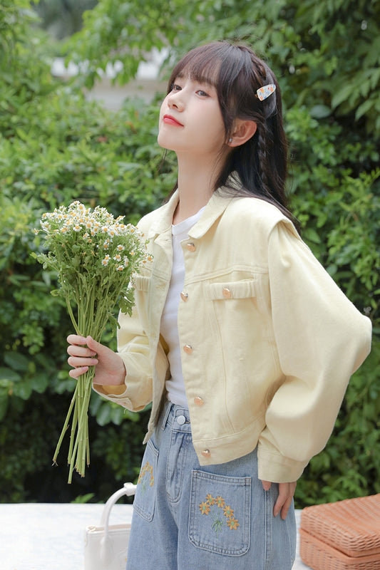Sunny Days Denim Jacket (Yellow)
