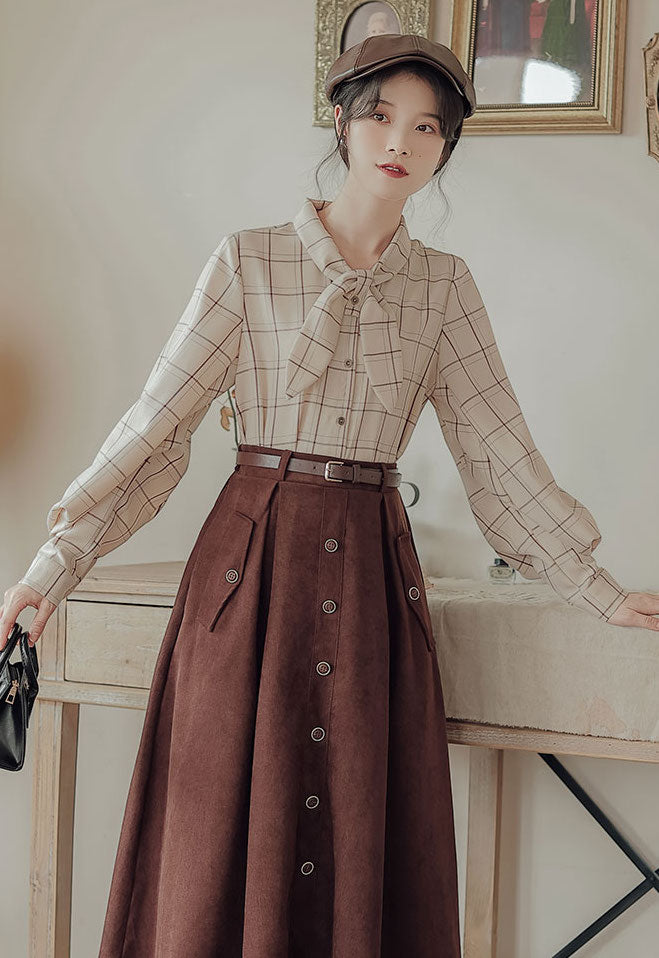 Button Up Suede Pinafore Dress (4 Colors)
