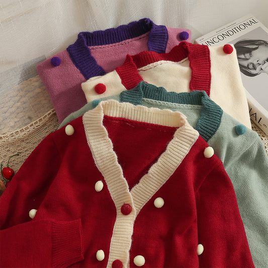 Little Pom Pom Cardigan (4 Colors)