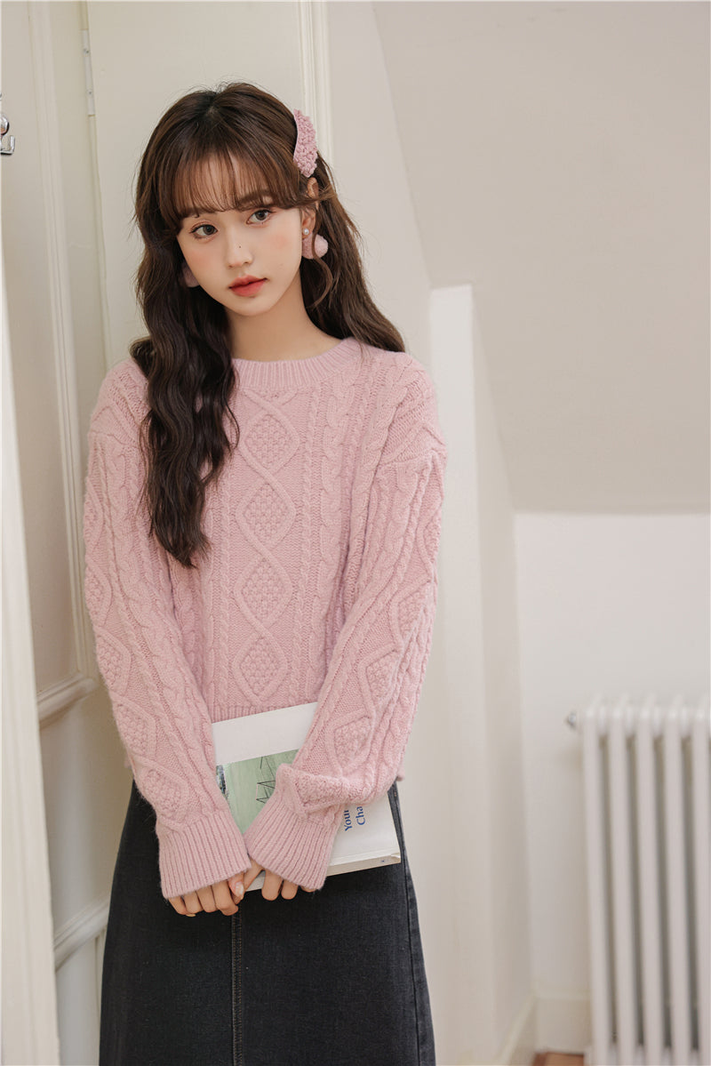 Basic Cable Knit Sweater (6 Colors)