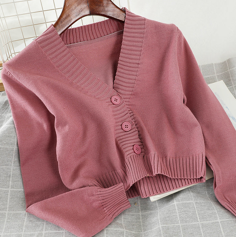 Basic Cropped Cardigan (8 Colors)