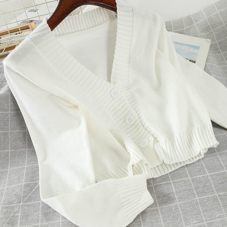 Basic Cropped Cardigan (8 Colors)