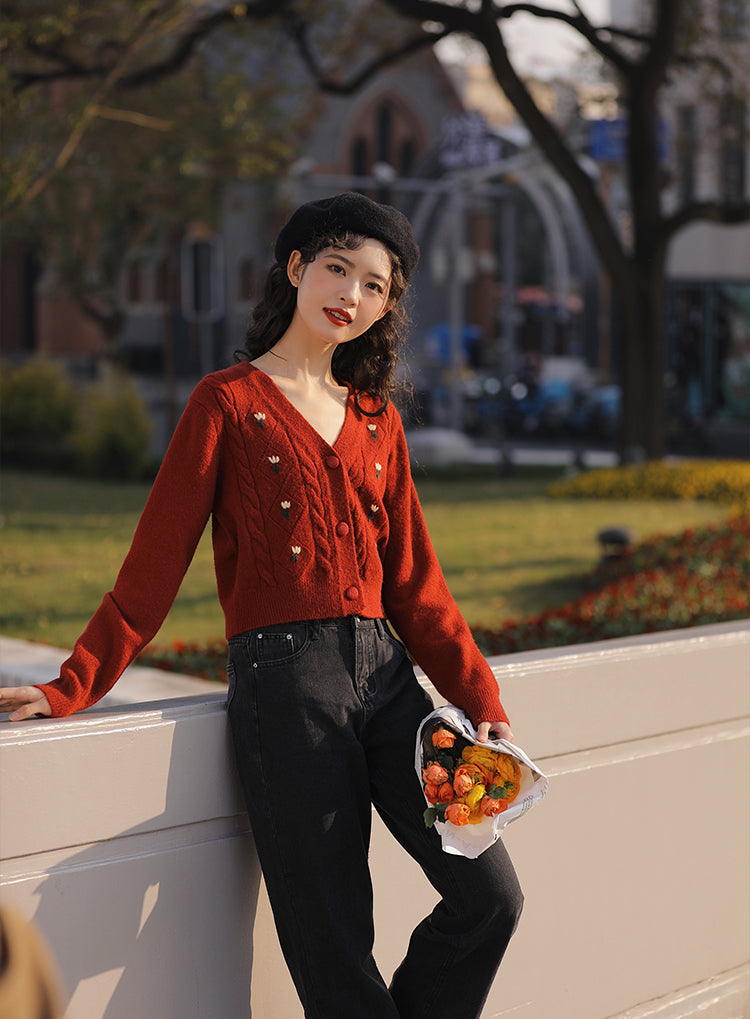 Little Tulip Cropped Cardigan (4 Colors)