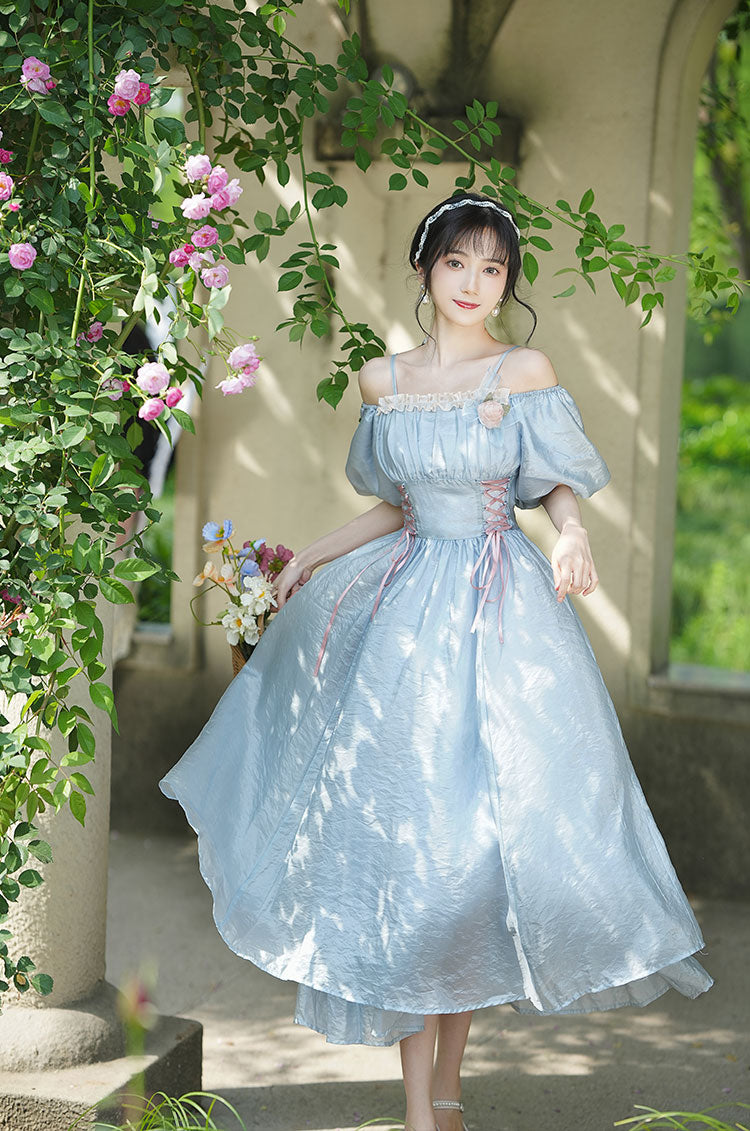 Ella Rose Midi Dress (Blue)