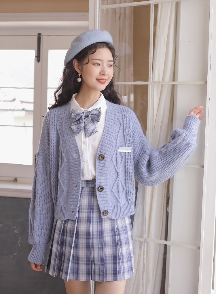Cropped Cable Knit Cardigan (6 Colors)