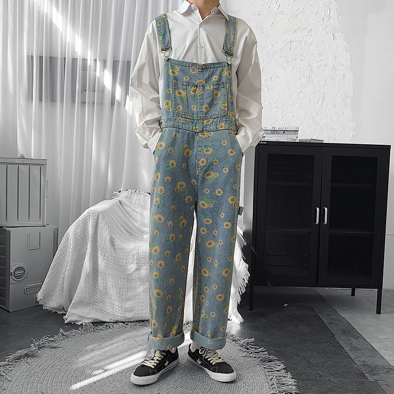 Sunflower Denim Overalls (Light Blue)