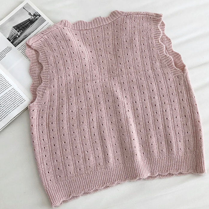Scallop Trim Vest (10 Colors)