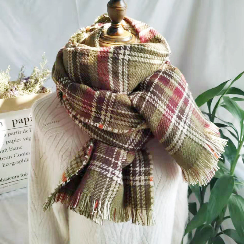 Double Checkered Plaid Scarf (3 Colors)