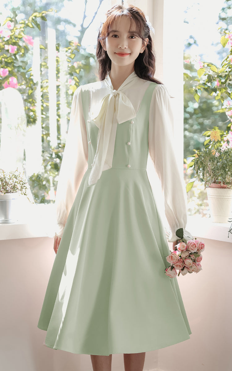 Missy Tie Neck Midi Dress (2 Colors)