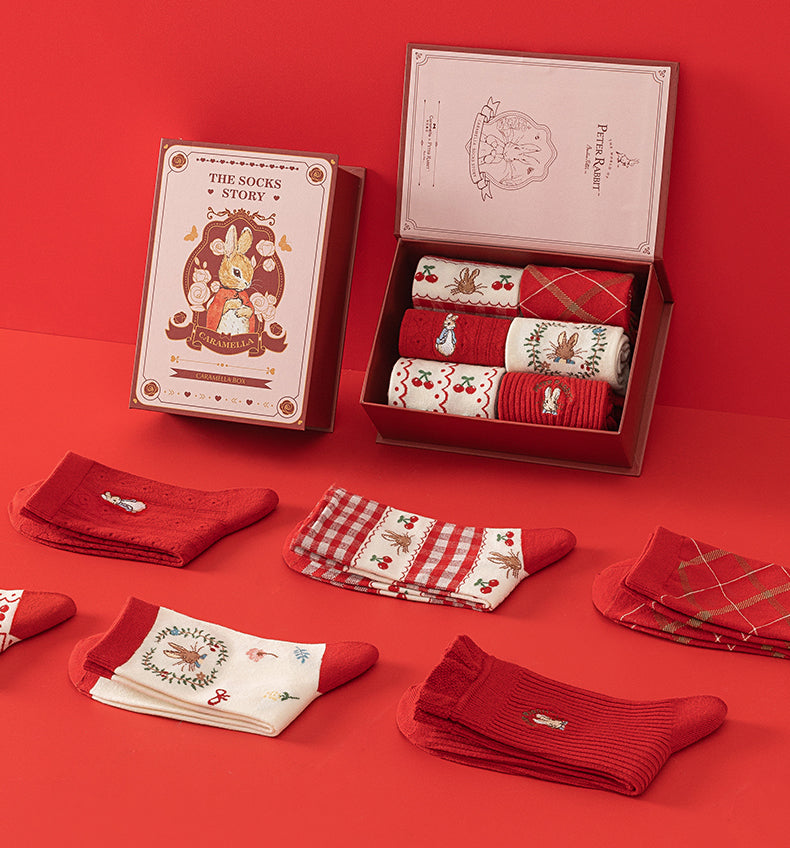 Peter Rabbit Socks Gift Box (Red)