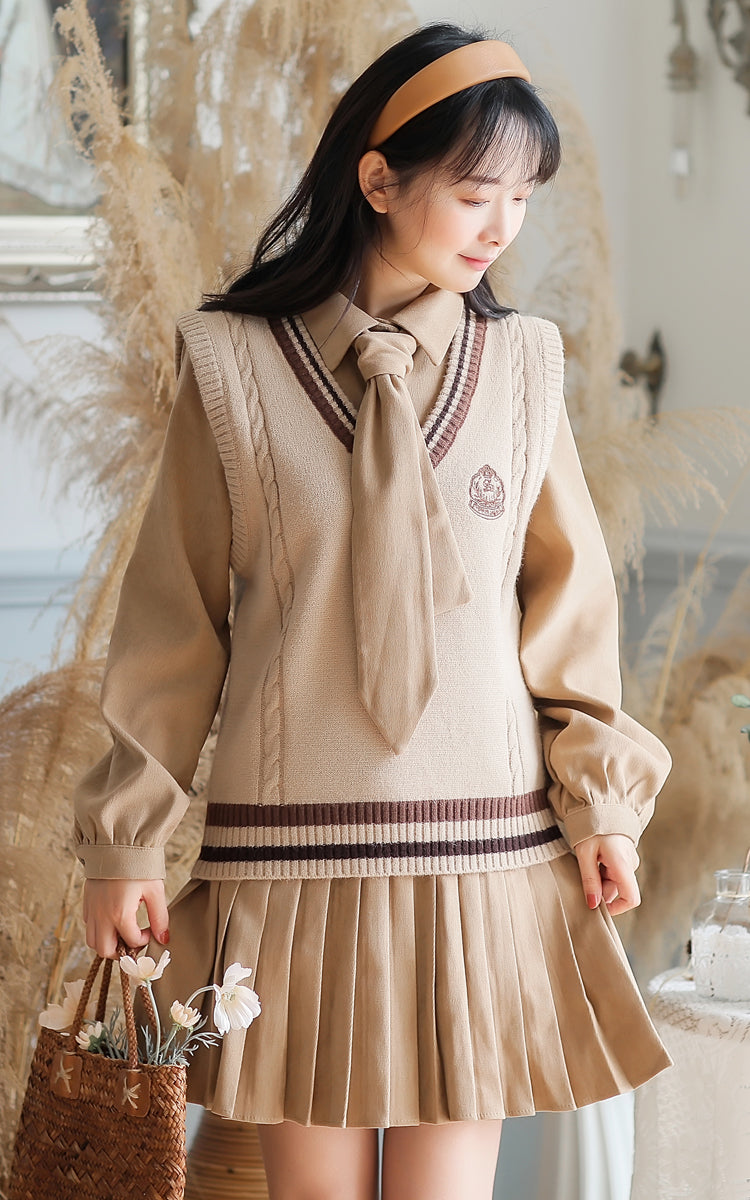 Prep School Vest & Dress Set (3 Colors)