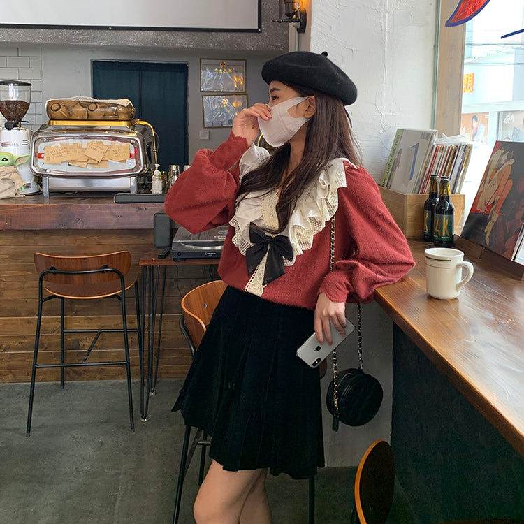 Ruffle Lace Sweater (2 Colors)