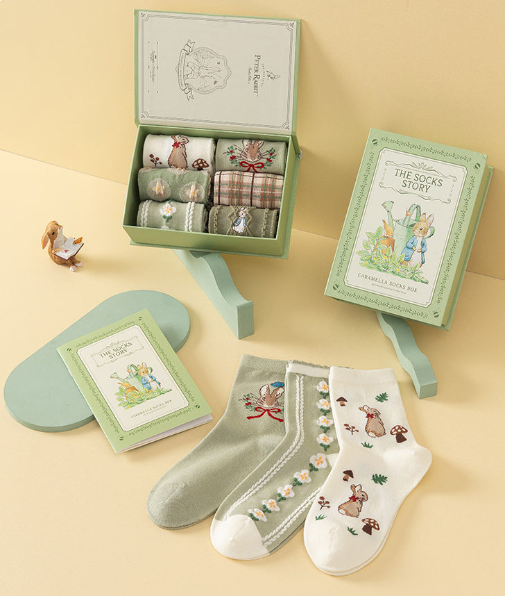 Peter Rabbit Socks Gift Box (Green)