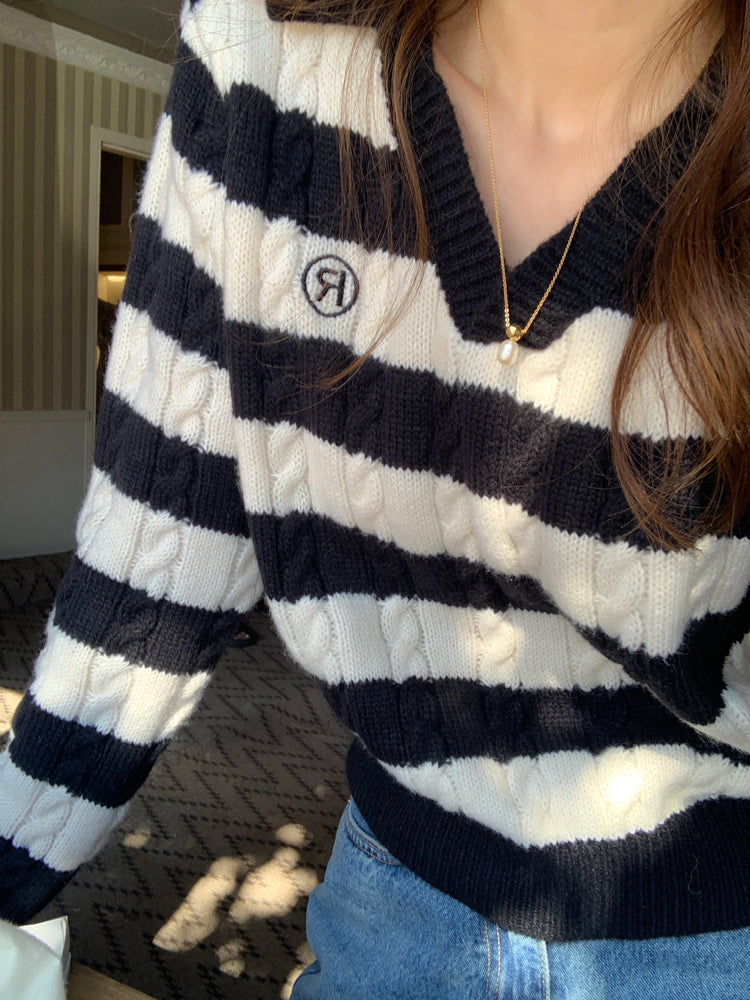 Cable Knit Polo Sweater (6 Colors)