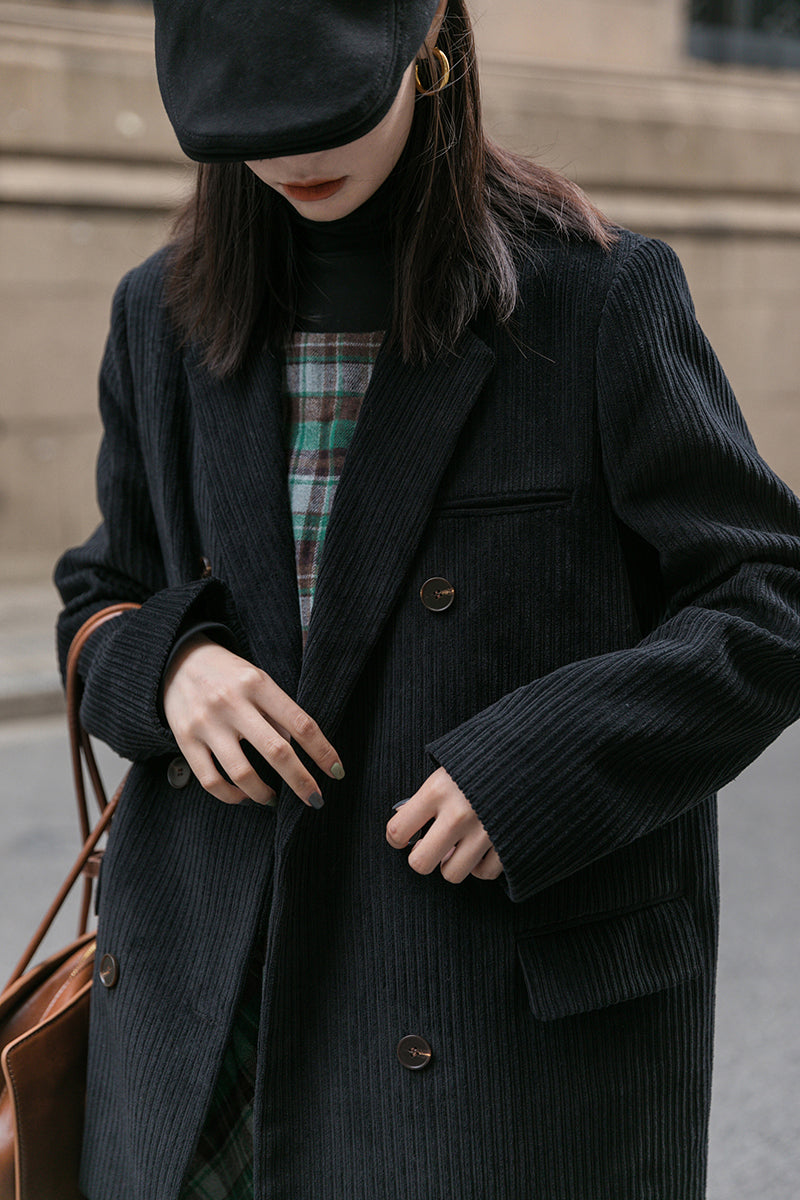 Corduroy Double Breasted Blazer Jacket (7 Colors)