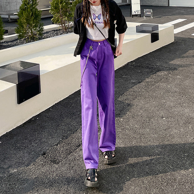 Color Pop Straight Leg Jeans (4 Colors)