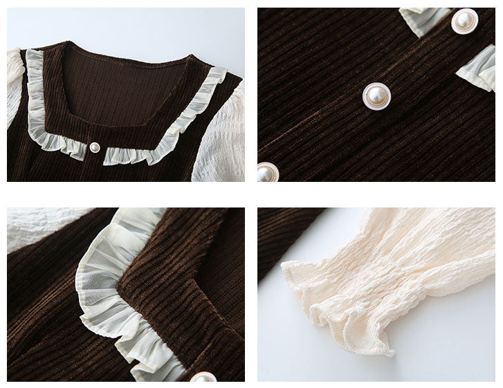 Square Neck Sweater Dress (2 Colors)