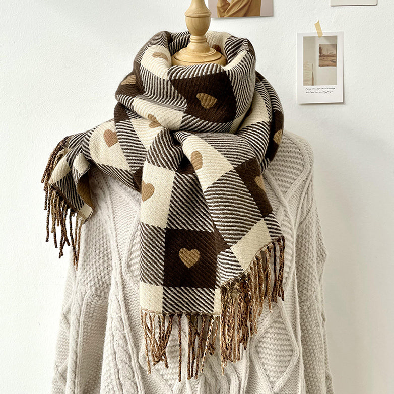 Heart Checkerboard Scarf (2 Colors)