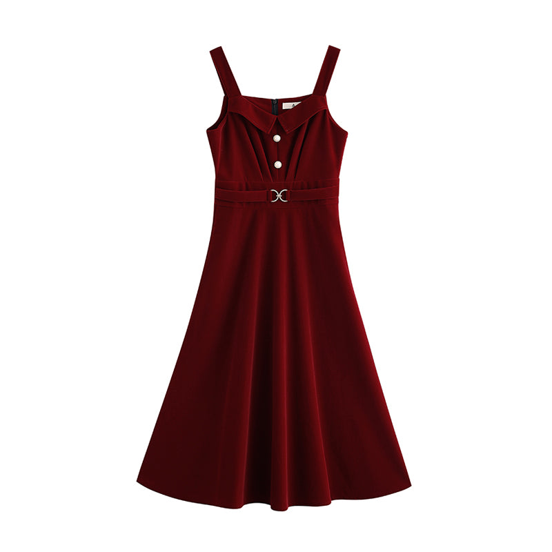 Corduroy Pearl Cami Midi Dress (2 Colors)