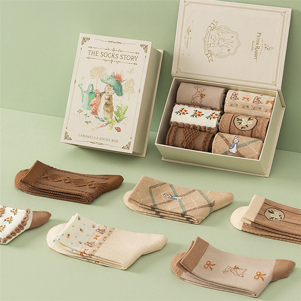 Peter Rabbit Socks Gift Box (Brown)