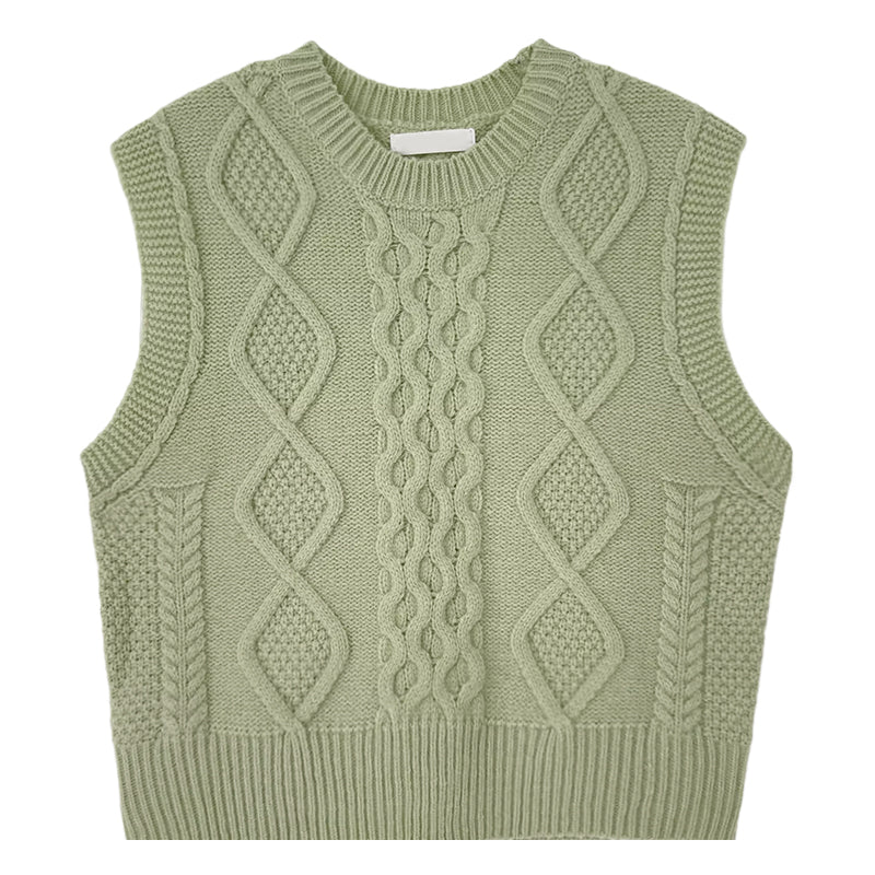 Candy Cable Knit Vest (4 Colors)