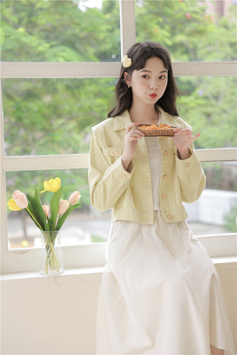 Sunny Days Denim Jacket (Yellow)