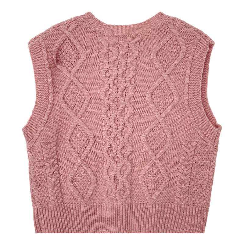 Candy Cable Knit Vest (4 Colors)