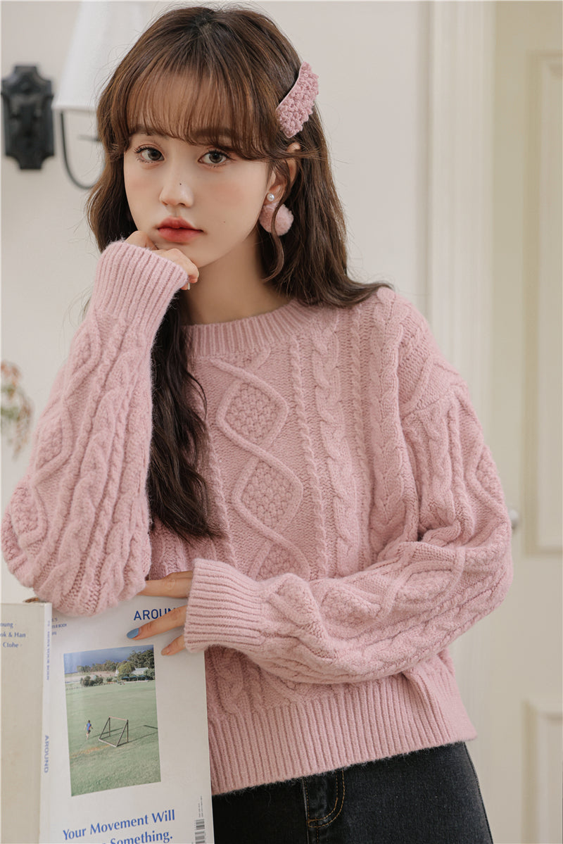 Basic Cable Knit Sweater (6 Colors)