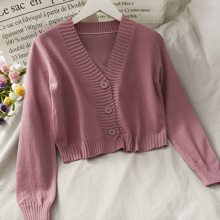 Basic Cropped Cardigan (8 Colors)