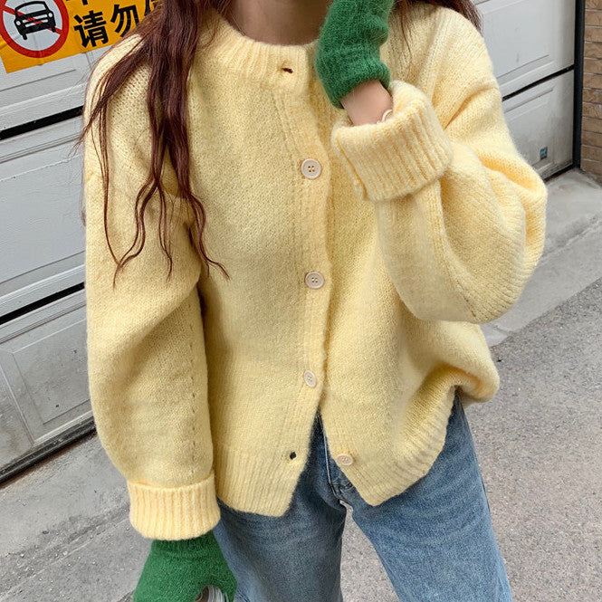Pastel Round Neck Cardigan (4 Colors)