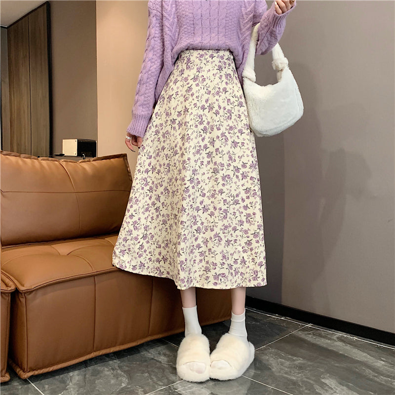 Fall Florals Midi Skirt (3 Colors)
