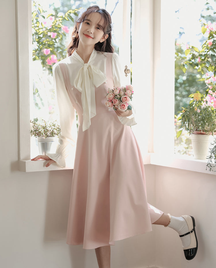 Missy Tie Neck Midi Dress (2 Colors)