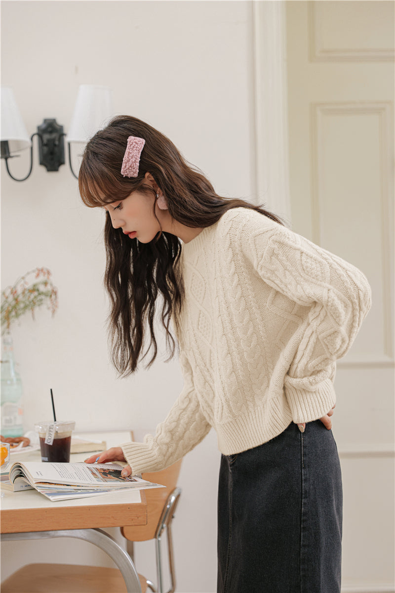 Basic Cable Knit Sweater (6 Colors)