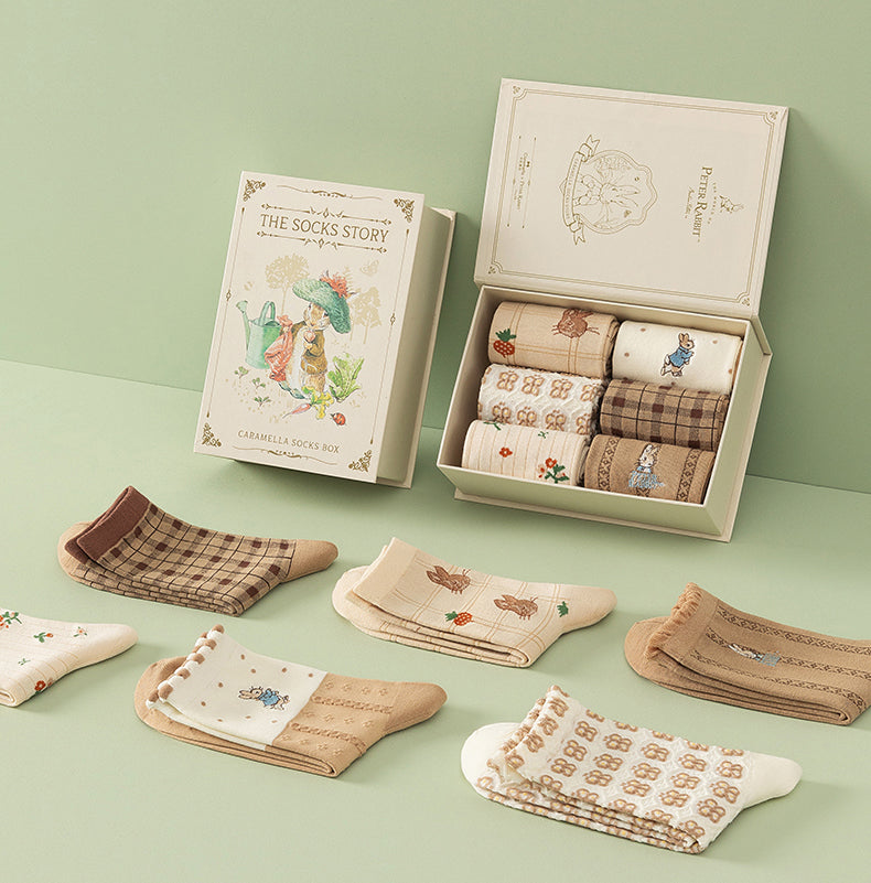 Peter Rabbit Socks Gift Box (Brown)