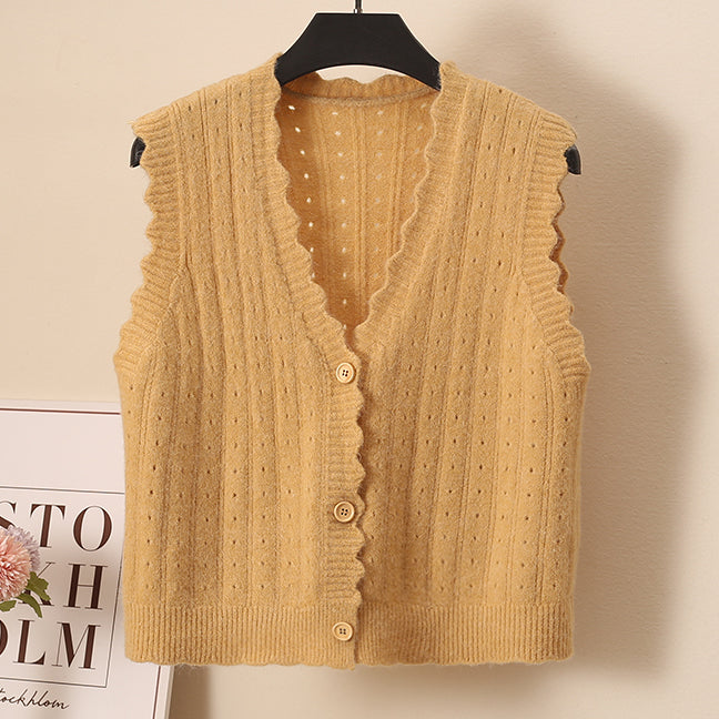 Scallop Trim Vest (10 Colors)