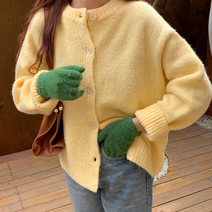 Pastel Round Neck Cardigan (4 Colors)