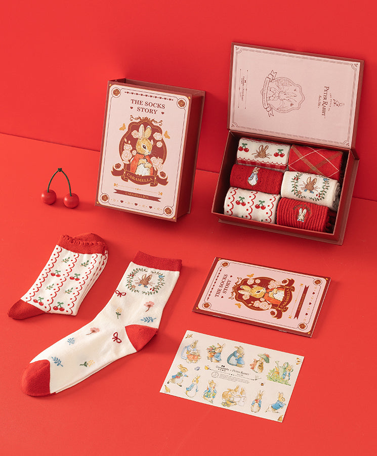 Peter Rabbit Socks Gift Box (Red)