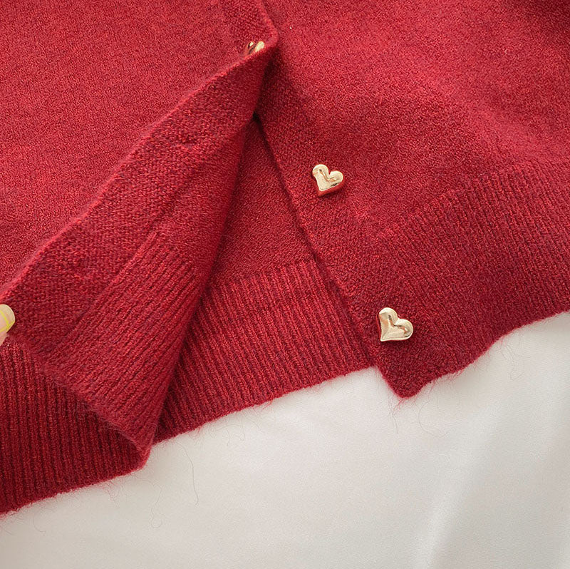Heart Button Up Cardigan (8 Colors)