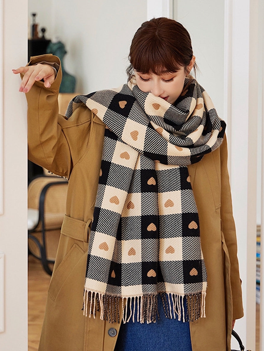 Heart Checkerboard Scarf (2 Colors)