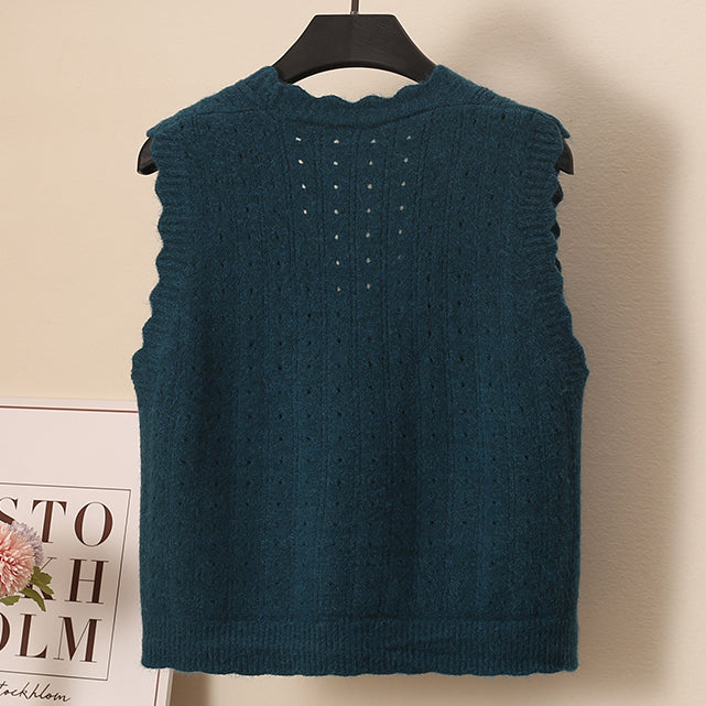 Scallop Trim Vest (10 Colors)