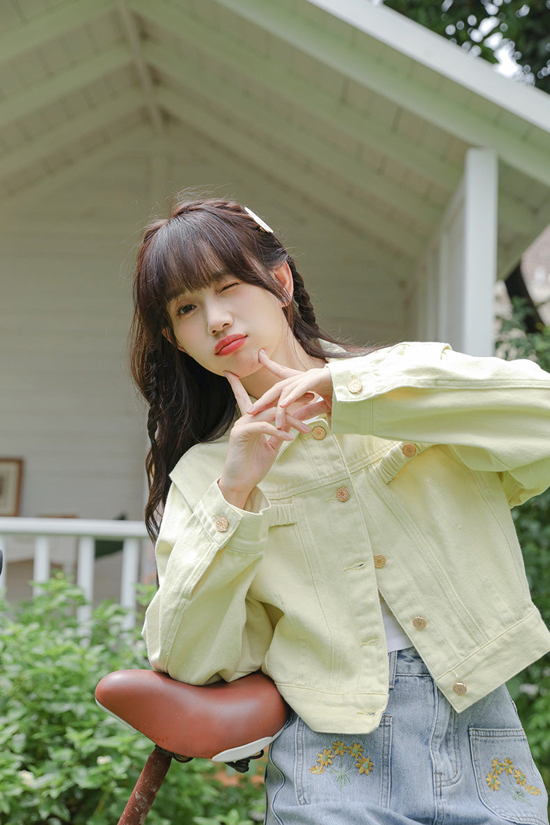 Sunny Days Denim Jacket (Yellow)