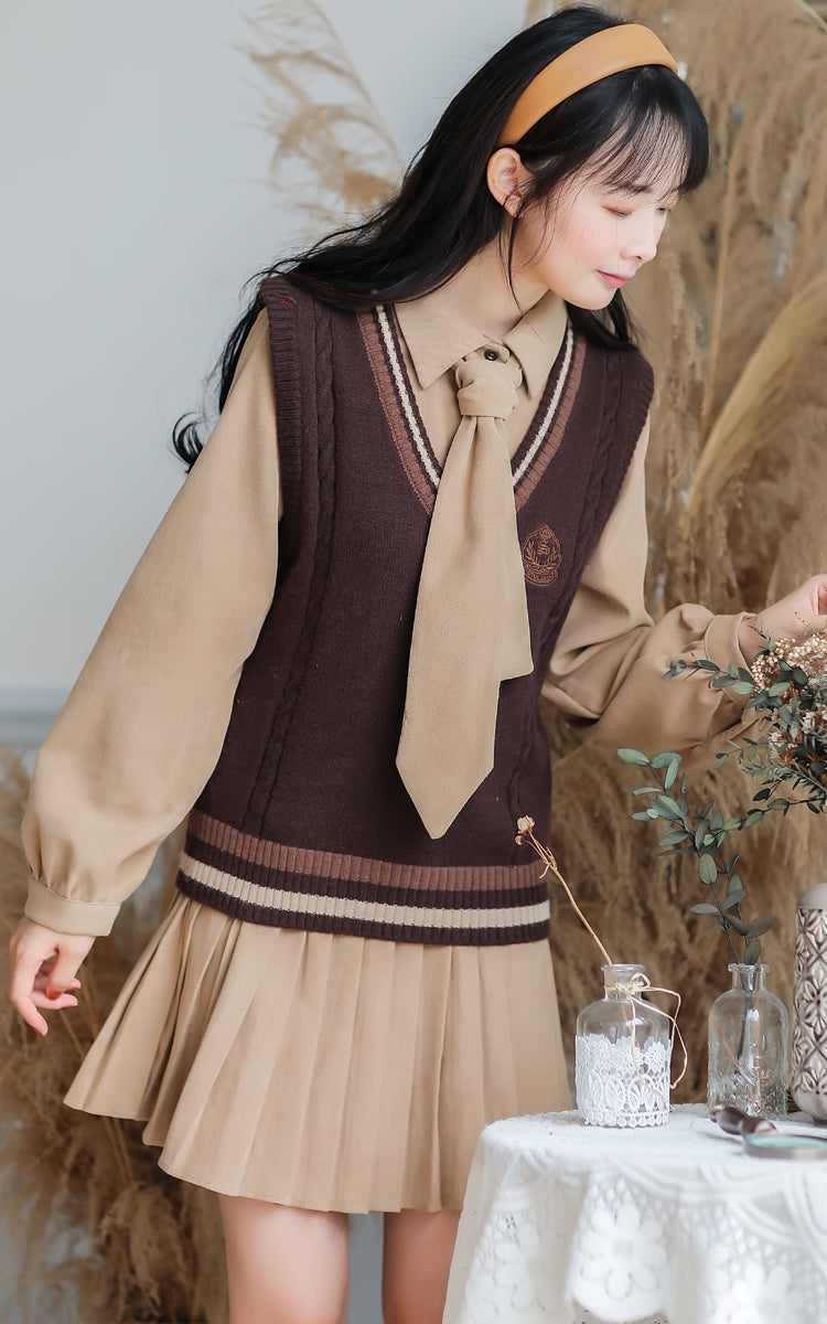Prep School Vest & Dress Set (3 Colors)