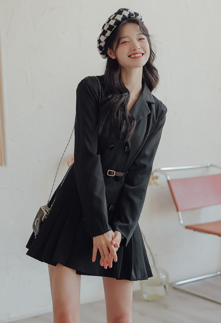 Chic Days Mini Blazer Dress (Black)