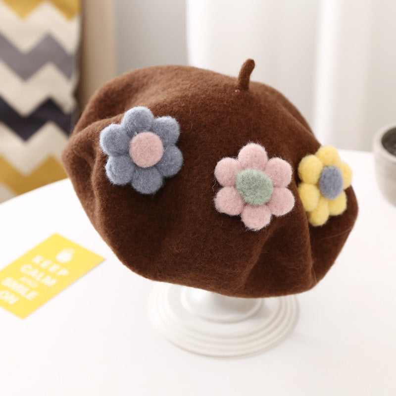 Daisy Pom Pom Beret (10 Colors)