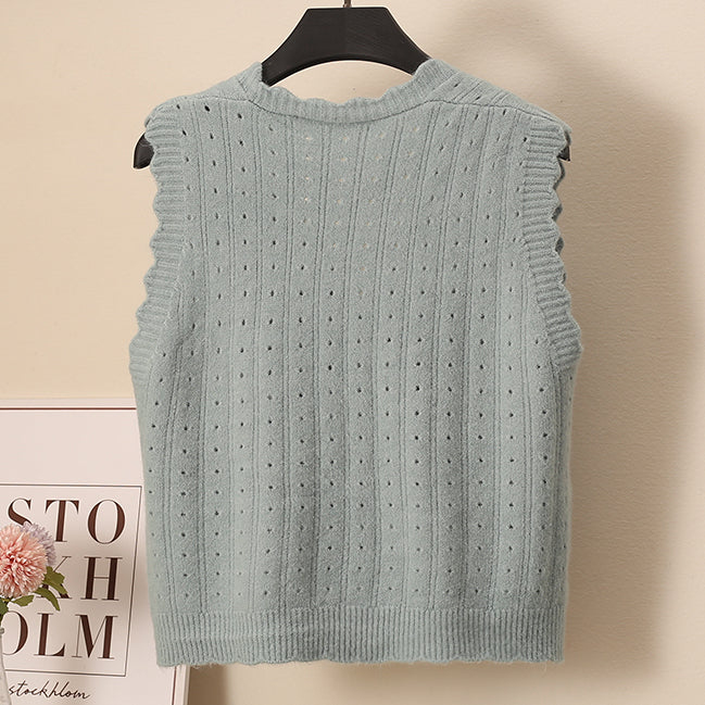 Scallop Trim Vest (10 Colors)