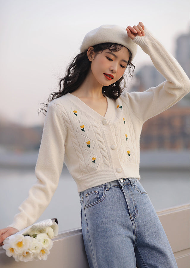 Little Tulip Cropped Cardigan (4 Colors)